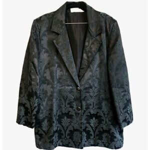 Vintage Raiment Fashions Black Damask Blazer Jacket Gothic Victorian Vampire S‎